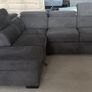 New Prague Grey Fabric Sofa Bed With Storage Image 2