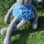 Handmade Crochet Lamb Plushie - Blue & Grey, 30cm Image 2