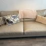 3 Seater Leather Sofa  220cm Neutral Beige Image 5