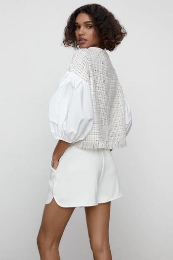 Zara Contrast Textured Top