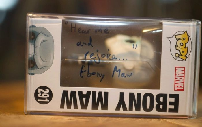 Marvel comics Ebony Maw Avengers Infinity War 291 Signed Funko POP Autographed by Tom Vaughan Lawlor