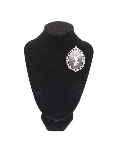 Vintage Sterling Silver Siam Niello Brooch Pendant
