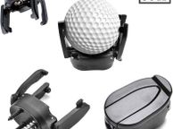 main image for ad Golf Ball Retrievers Mini Foldable Golf Ball Pick Up Tool Saver Putter Grip Black Retriever Plastic Claw Grabber Ball Claw Putter Golf Accessories Tool 3 Pack