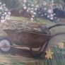 Oil on canvas garden scene Image 4