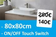 LED Bathroom Mirror Antifog Demister 80cm Round