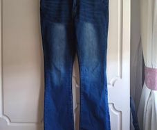 Distressed Jeans with Double-button Waistband
