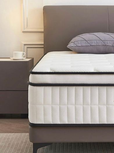5FT King Size Mattress, 10.2 INCH King Memory Foam Sprung Mattress Medium Firm,Comfortable Sleep for Back Pain Relief and Heavy Sleeper(150x200x26cm)