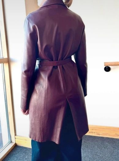 Vintage real leather trench coat from the late 90s - Size S/8