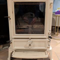 Stove with cream enamel finish