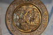 Vintage embossed brass wall plate
