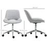 Office Chair, Height-Adjustable, 360-degree Swivel, up to 110 kg, Metal Frame, Light Gray, 49 x 56.5 x 73-82.5 cm Image 2