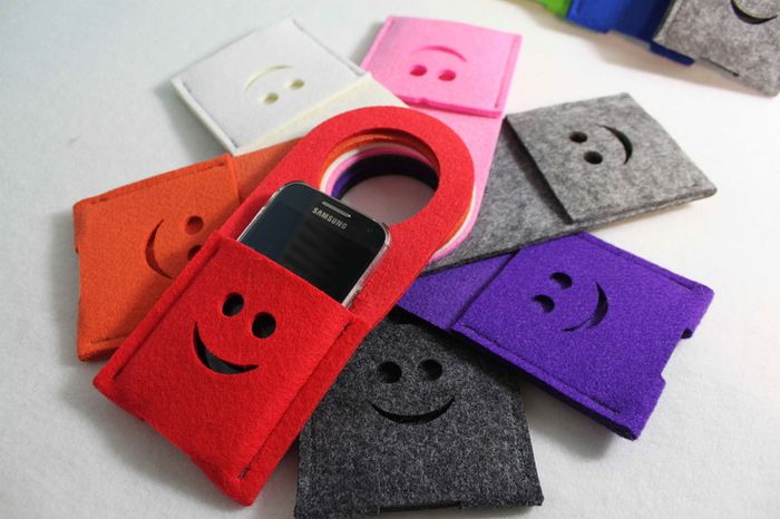Cell phone charger holder, wall charging station, FELT, docking station, phone charging pouch, cell phone charger
