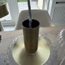 Brushed Brass Fluted Glass Pendant Image 2