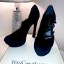 Black Suede Yves Saint Laurent Palais Bootie Platform Heel. Size 38 Image 5