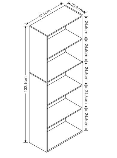 Luder 5-tier Reversible Color Open Shelf Bookcase Multiple Colours Available, See Photos