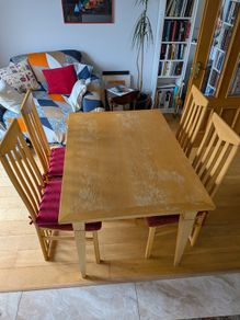 Wooden dining table and 4 chairs