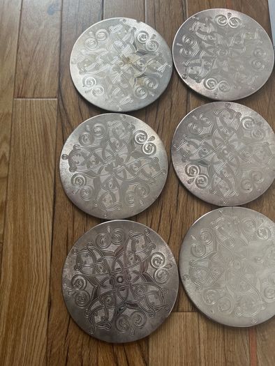 1970's Silver played Celtic design place mats set 6