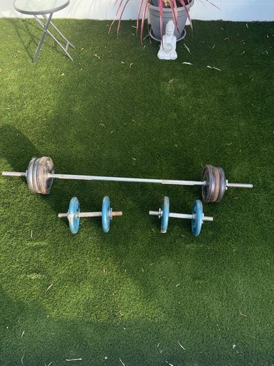 Cast iron barbell / weights set