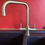 Kitchen + Island + Solid Oak worktops + black sink & gold mixer tap + integrated dishwasher Image 7