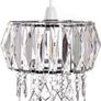 Ceiling Chandelier Drum Shade with Prismatic Acrylic Crystal Strips and Droplets Image 2