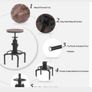 Affordable Industrial Style Height Adjustable Swivel Bar Stool With Natural Pinewood Top Image 6