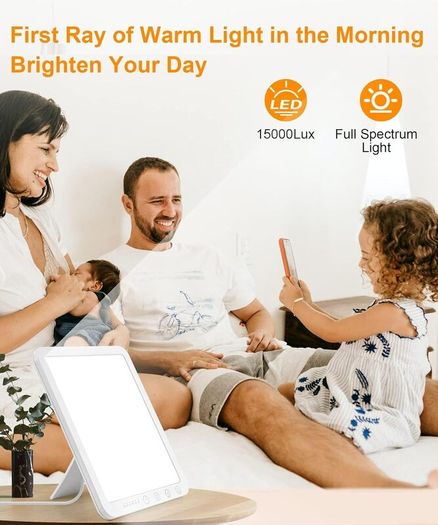 SAD Lamp - 15000 Lux Light Therapy with 3 Color Temperature, 6 Timer, Memory Function, Touch Control for Office/Desk/Home/Sleep