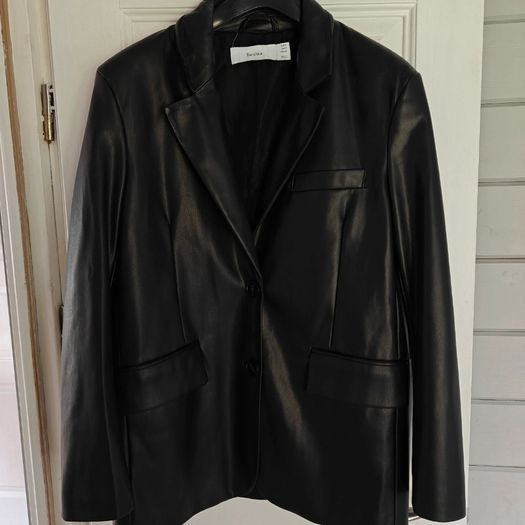 Black bershka leather blazer