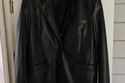 Black bershka leather blazer