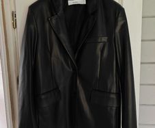 Black bershka leather blazer
