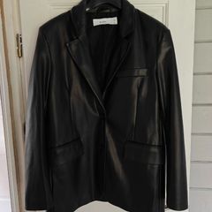 Black bershka leather blazer