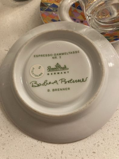 I have other pieces too ( plates) - A bundle of Rosenthal Pieces- 4 Classic Belcanto Champagne Flutes, Brown Rectangular Cake Plate, 2 Studio Line Espresso- Sammeltasse Nr 2 saucers