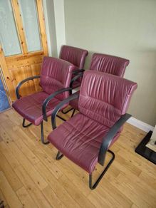 4 Office Style Leather Arm Chairs