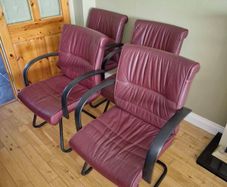 4 Office Style Leather Arm Chairs