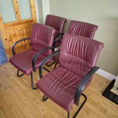 4 Office Style Leather Arm Chairs