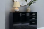 Sideboard High Gloss Black 105x30x75 cm Chipboard