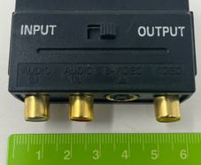 Scart Plug to 3 Phono S-VHS Socket Adaptor (with Left and right audio , S-Video and Video)