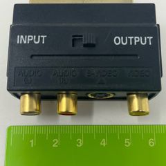 Scart Plug to 3 Phono S-VHS Socket Adaptor (with Left and right audio , S-Video and Video)