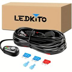 Light Bar Wiring Harness Off Road Power 40A Relay Fuse ON-Off Switch (1 Lead)
