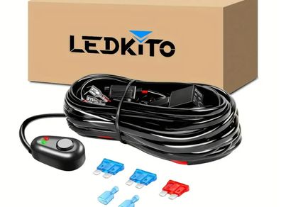 Light Bar Wiring Harness Off Road Power 40A Relay Fuse ON-Off Switch (1 Lead)