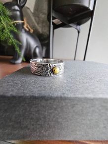 Black Titanium Fusion x S925 ring .Brand new