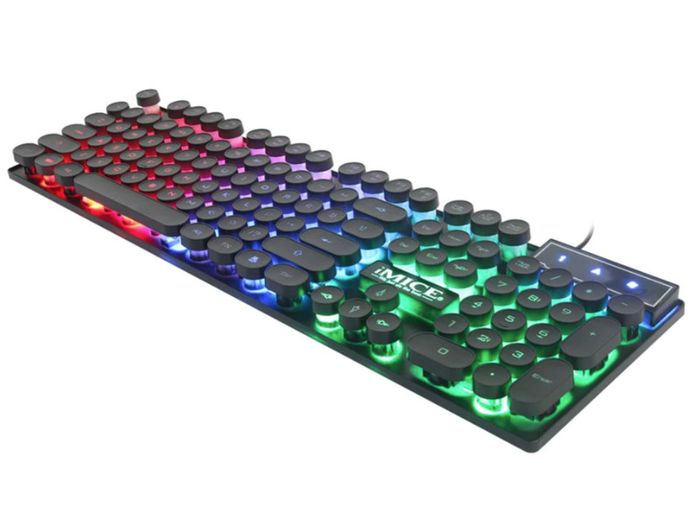 New iMICE AK-800 USB Wired LED Backlit Suspended Round Cap Gaming Keyboard.