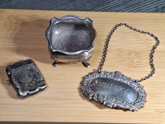 Antique Solid Silver Lot 3 Pieces