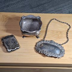 Antique Solid Silver Lot 3 Pieces