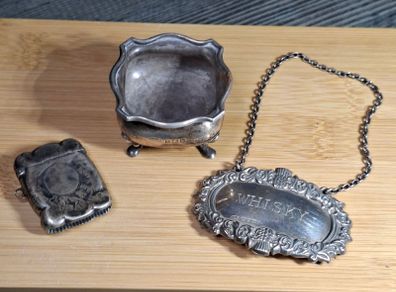 Antique Solid Silver Lot 3 Pieces