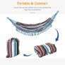 Cotton Hammock Portable w/ Carrying Bag Brazilian Fringe Deluxe Swing Chair for Beach, Yard, Bedroom, Patio, Porch, Indoor, Outdoor Image 4