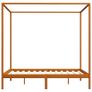 Canopy Bed Frame Honey Brown Solid Pine Wood 160x200 cm Image 4