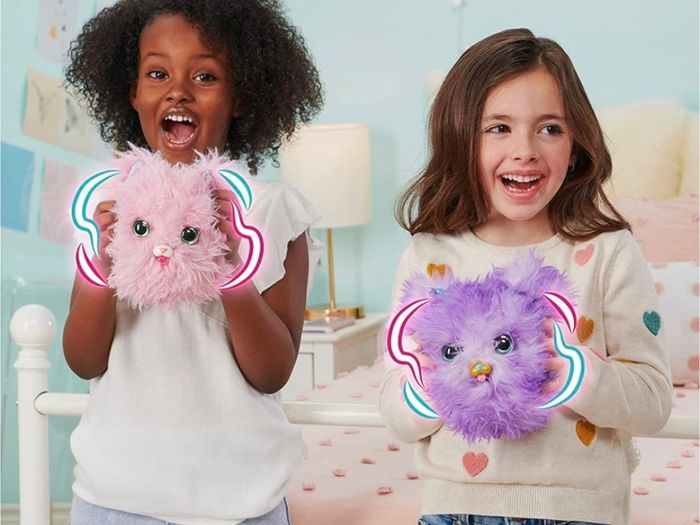 Purr n Fluff Surprise Reveal Interactive Toy Pet, Over 100 Sounds and Reactions Cute and Fluffy Cat Kids Toys for Girls & Boys Christmas Gifts For Grandkids, Children (FREE POSTAGE)