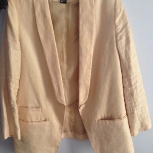 H&M Linen Blazer Powder Pink