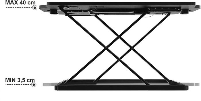Sit Standing Desk Height-Adjustable Desk Attachment, Ergonomic Desk Converter for Computer, Laptop and Office Supplies, Compatible with Monitor Holder, Black