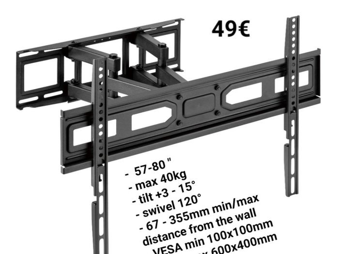 Tv Wall Mount Bracket Tilt Swivel 57-80"